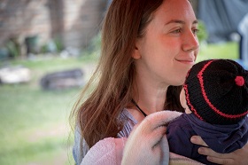 Instructor with infant