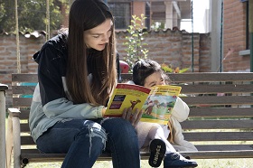 Instructor with infant