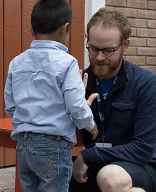 Instructor with infant
