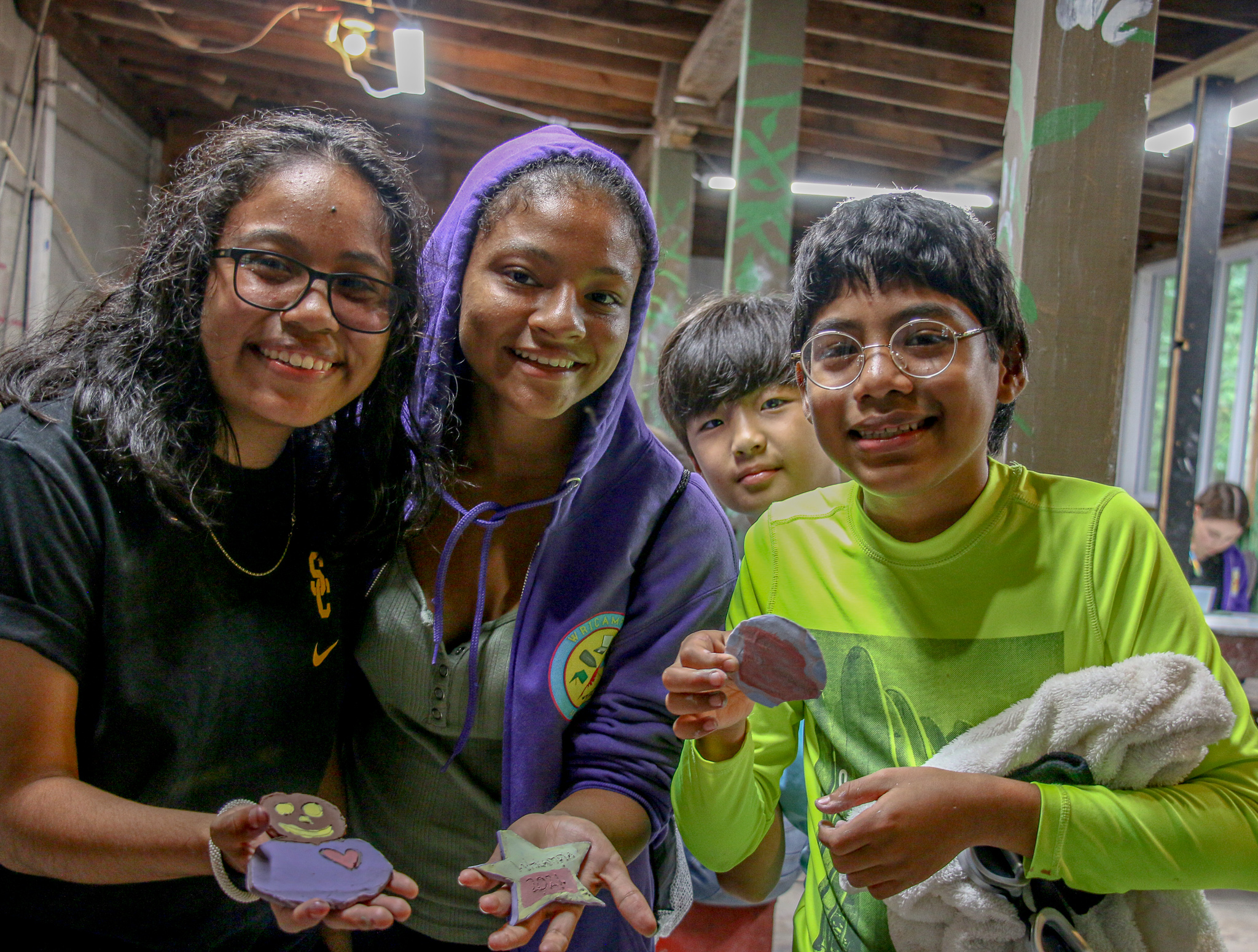 Campers with pottery