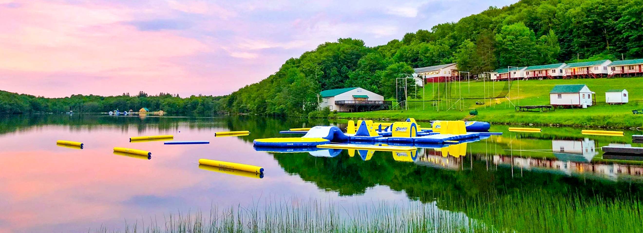 View of the lake at sunset